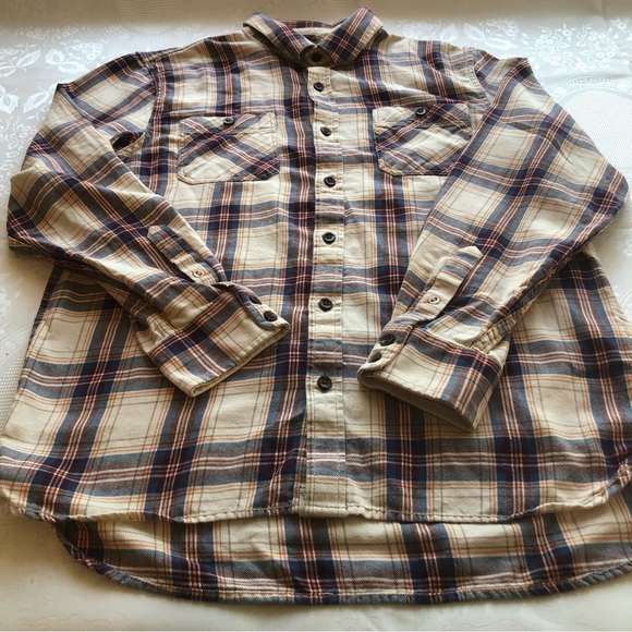 Vans Off The Wall Men’s Size L Tan/Brown Plaid Shirt Long Sleeves Button Down … - Picture 11 of 16